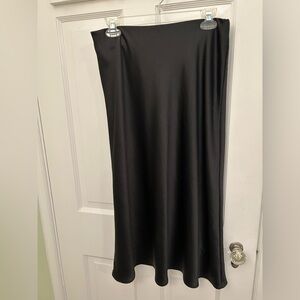 Fifteen twenty Mia bias black satin midi skirt
